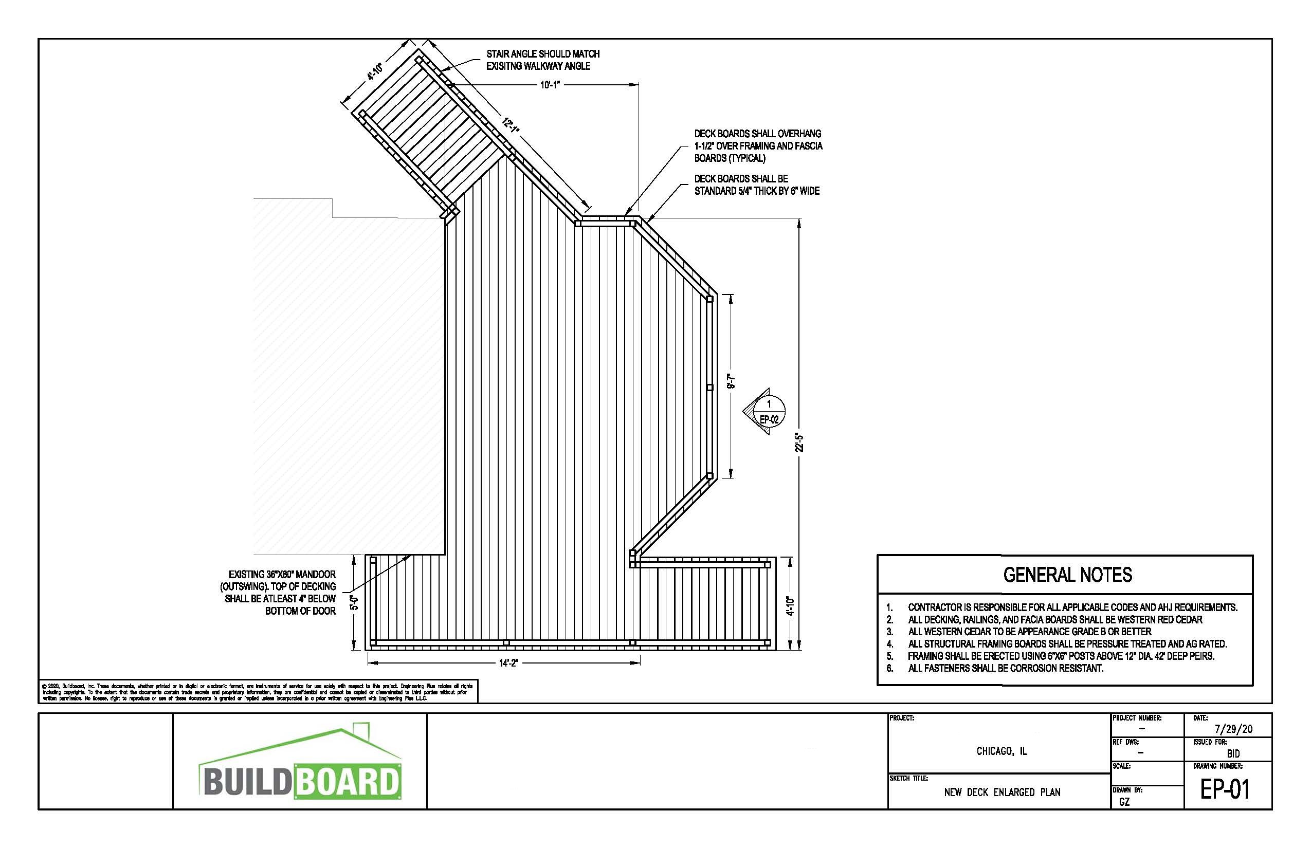 Deck project layout Buildboard